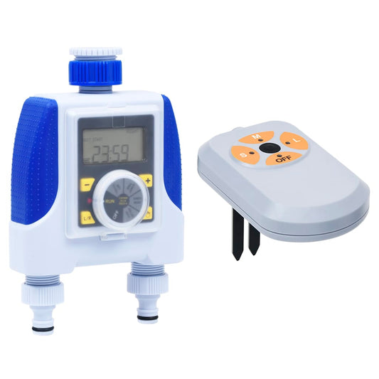 Berkfield Electronic Dual Outlet Water Timer with Moisture Sensor