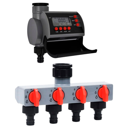 Berkfield Garden Water Timer with Single Outlet and Water Distributor