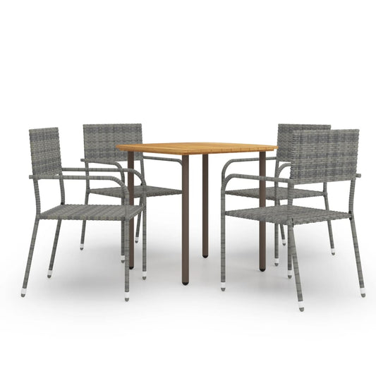 Berkfield 5 Piece Garden Dining Set Poly Rattan Anthracite
