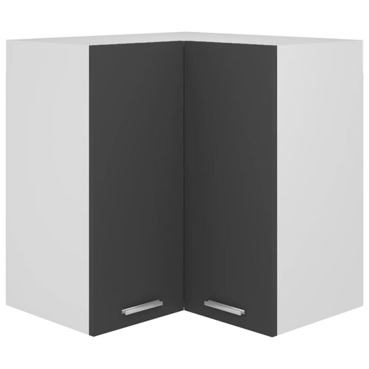 Berkfield Hanging Corner Cabinet Grey 57x57x60 cm Engineered Wood