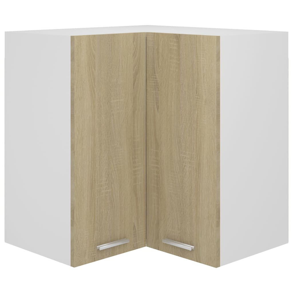 Berkfield Hanging Corner Cabinet Sonoma Oak 57x57x60 cm Engineered Wood