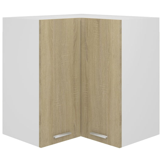 Berkfield Hanging Corner Cabinet Sonoma Oak 57x57x60 cm Engineered Wood