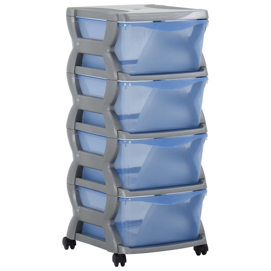 Berkfield Rollable Drawer Cabinet 36x40x80 cm Grey and Blue