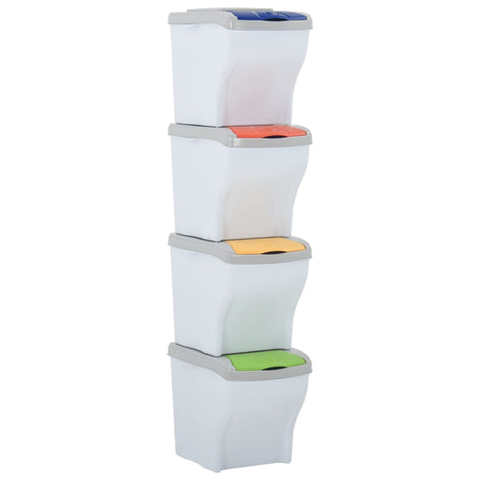 Berkfield Stackable Dustbins 4 pcs 80 L White