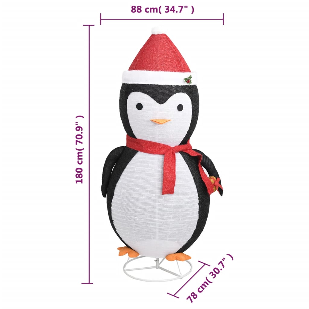 Berkfield Decorative Christmas Snow Penguin Figure LED Luxury Fabric 180cm