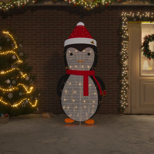 Berkfield Decorative Christmas Snow Penguin Figure LED Luxury Fabric 180cm