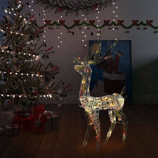 Berkfield Acrylic Reindeer Christmas Decoration 140 LEDs 120cm Colourful