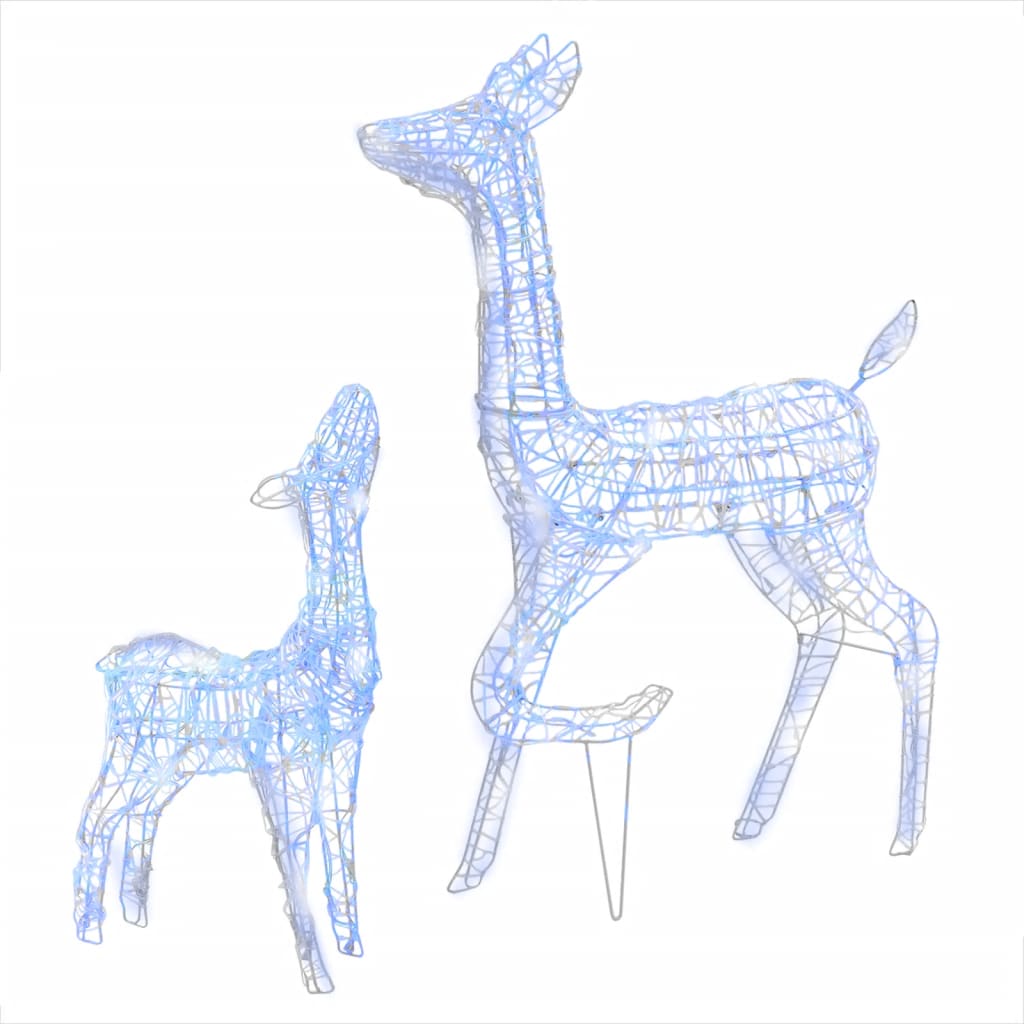 Berkfield Acrylic Reindeer Family Christmas Decoration 160 LED Blue