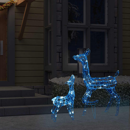 Berkfield Acrylic Reindeer Family Christmas Decoration 160 LED Blue