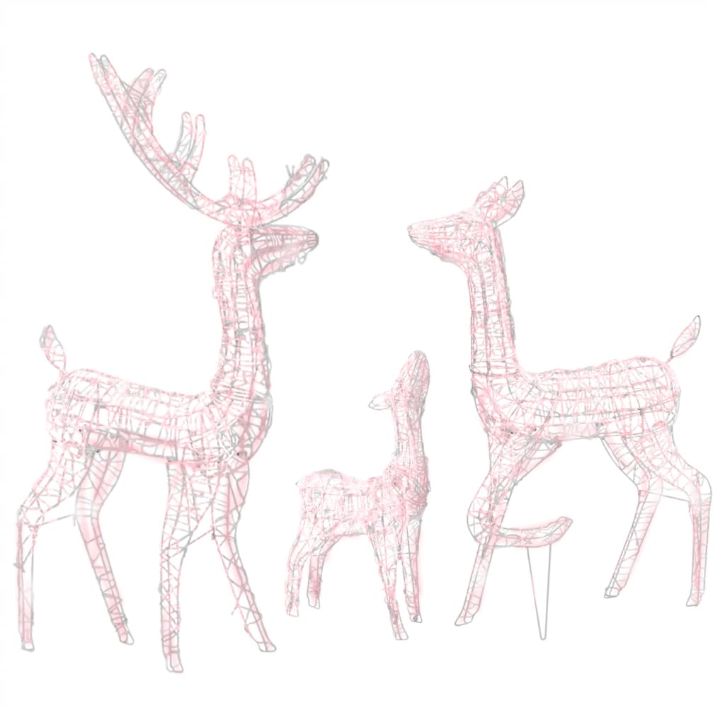 Berkfield Acrylic Reindeer Family Christmas Decoration 300 LED Warm White