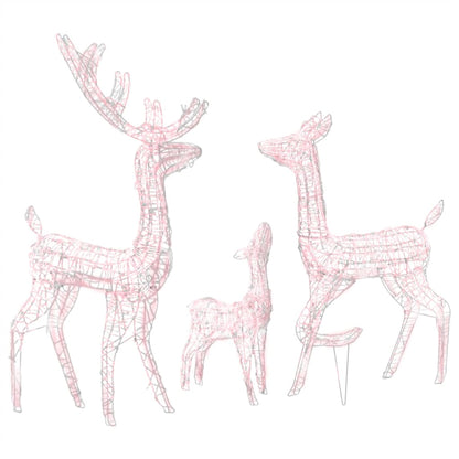 Berkfield Acrylic Reindeer Family Christmas Decoration 300 LED Warm White