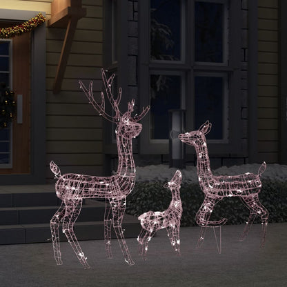 Berkfield Acrylic Reindeer Family Christmas Decoration 300 LED Warm White