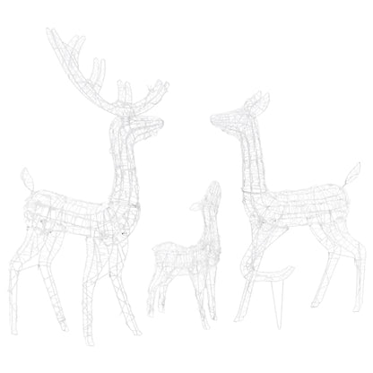 Berkfield Acrylic Reindeer Family Christmas Decoration 300 LED Warm White