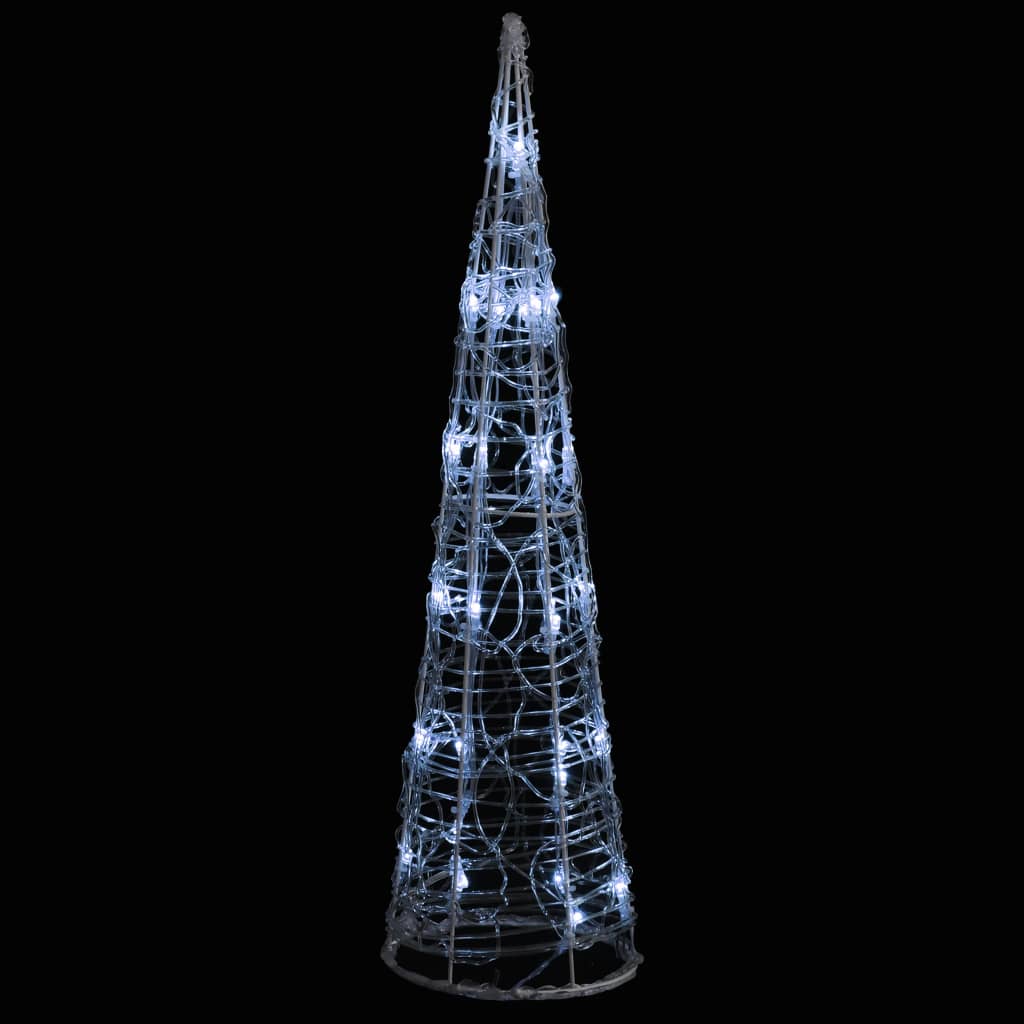 Berkfield Acrylic Decorative Pyramid LED Light Cone Cold White 60 cm