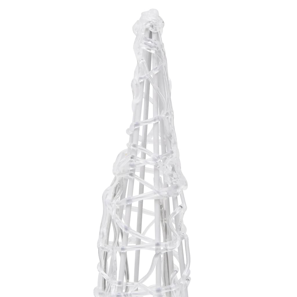 Berkfield Acrylic Decorative Pyramid LED Light Cone Cold White 60 cm