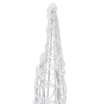 Berkfield Acrylic Decorative Pyramid LED Light Cone Cold White 60 cm