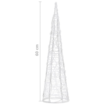 Berkfield Acrylic Decorative Pyramid LED Light Cone Cold White 60 cm