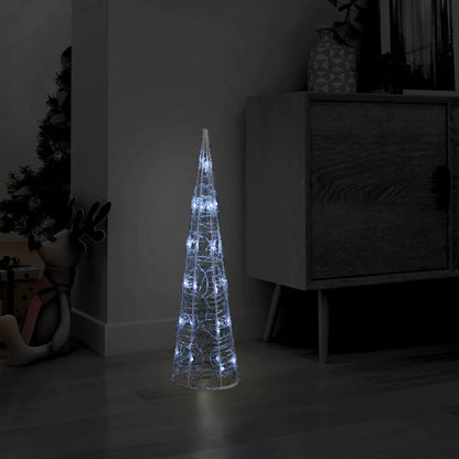 Berkfield Acrylic Decorative Pyramid LED Light Cone Cold White 60 cm