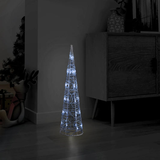 Berkfield Acrylic Decorative Pyramid LED Light Cone Cold White 60 cm