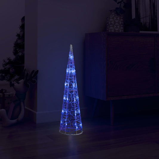 Berkfield Acrylic Decorative Pyramid LED Light Cone Blue 60 cm
