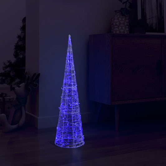 Berkfield Acrylic Decorative Pyramid LED Light Cone Blue 90 cm