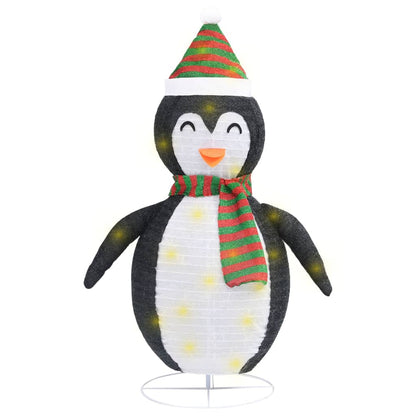 Berkfield Decorative Christmas Snow Penguin Figure LED Luxury Fabric 60cm
