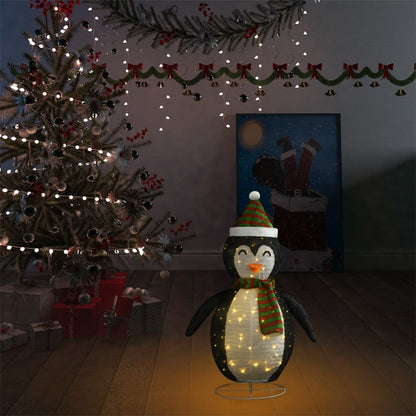 Berkfield Decorative Christmas Snow Penguin Figure LED Luxury Fabric 60cm