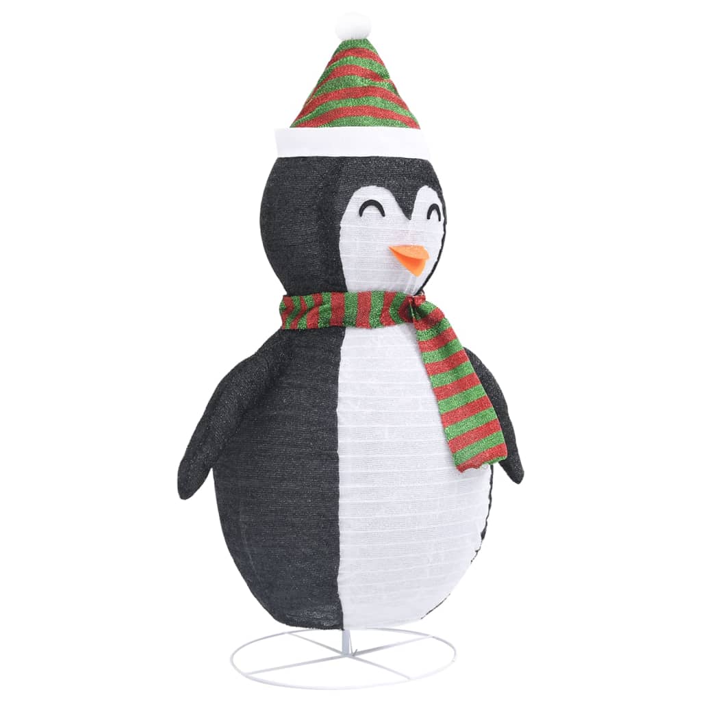 Berkfield Decorative Christmas Snow Penguin Figure LED Luxury Fabric 60cm
