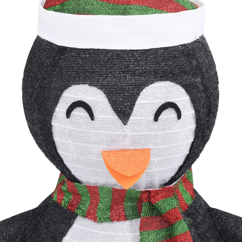 Berkfield Decorative Christmas Snow Penguin Figure LED Luxury Fabric 60cm
