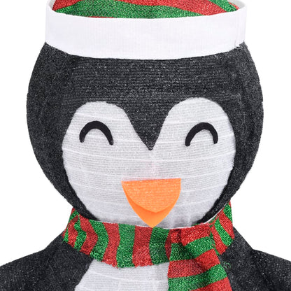 Berkfield Decorative Christmas Snow Penguin Figure LED Luxury Fabric 60cm