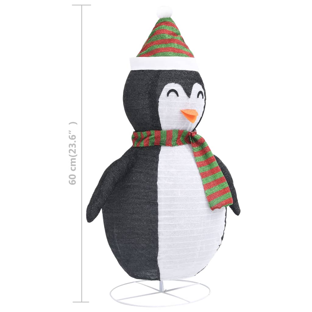 Berkfield Decorative Christmas Snow Penguin Figure LED Luxury Fabric 60cm