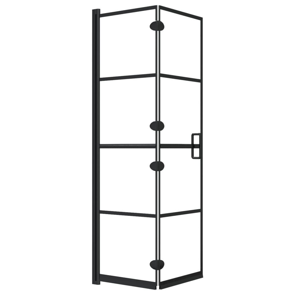 Berkfield Folding Shower Enclosure ESG 80x140 cm Black