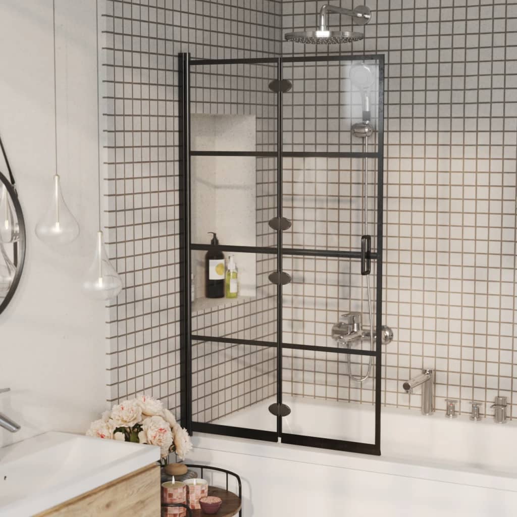 Berkfield Folding Shower Enclosure ESG 80x140 cm Black