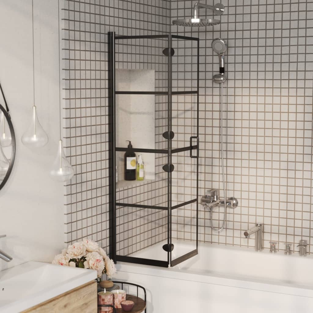 Berkfield Folding Shower Enclosure ESG 80x140 cm Black