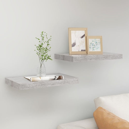 Berkfield Floating Wall Shelves 2 pcs Concrete Grey 50x23x3.8 cm MDF
