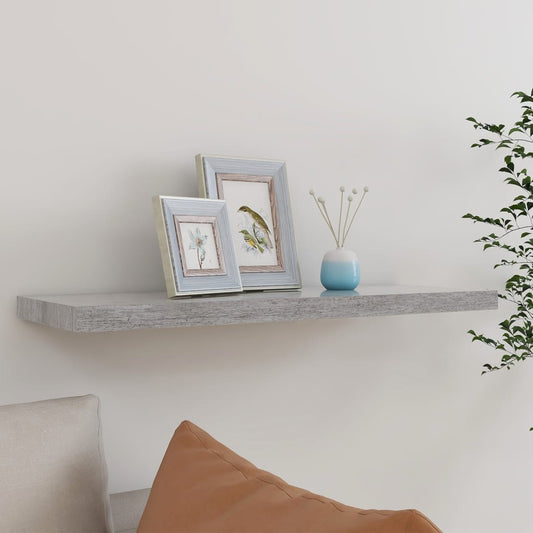Berkfield Floating Wall Shelf Concrete Grey 80x23.5x3.8 cm MDF