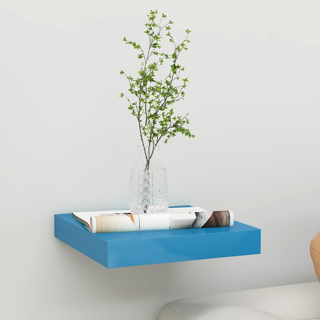 Berkfield Floating Wall Shelf Blue 23x23.5x3.8 cm MDF