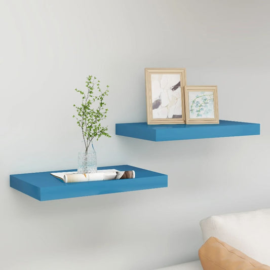 Berkfield Floating Wall Shelves 2 pcs Blue 40x23x3.8 cm MDF