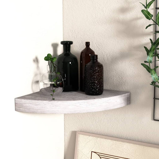 Berkfield Wall Corner Shelf Concrete Grey 35x35x3.8 cm MDF