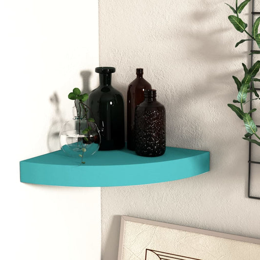 Berkfield Wall Corner Shelf Blue 35x35x3.8 cm MDF