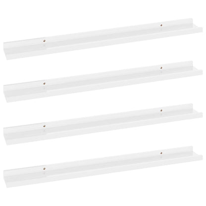Berkfield Wall Shelves 4 pcs High Gloss White 80x9x3 cm