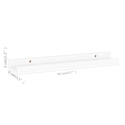 Berkfield Wall Shelves 4 pcs White 40x9x3 cm