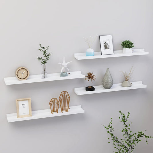 Berkfield Wall Shelves 4 pcs White 60x9x3 cm