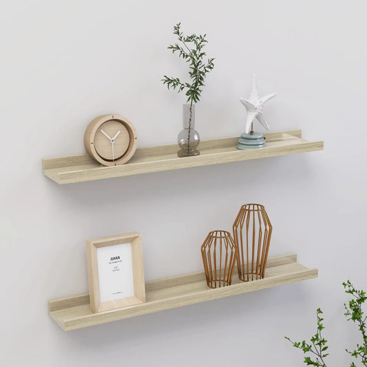 Berkfield Wall Shelves 2 pcs Sonoma Oak 60x9x3 cm