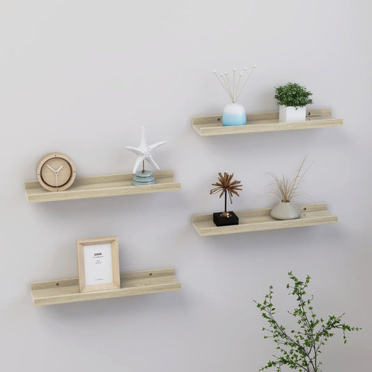 Berkfield Wall Shelves 4 pcs Sonoma Oak 40x9x3 cm
