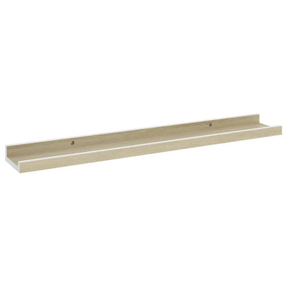 Berkfield Wall Shelves 4 pcs White and Sonoma Oak 60x9x3 cm