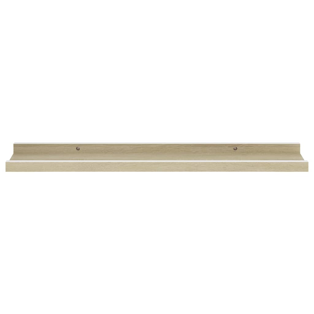 Berkfield Wall Shelves 4 pcs White and Sonoma Oak 60x9x3 cm