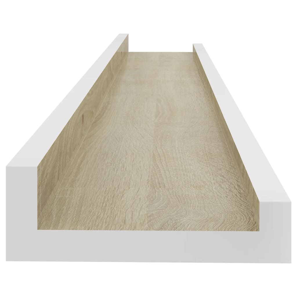 Berkfield Wall Shelves 4 pcs White and Sonoma Oak 60x9x3 cm