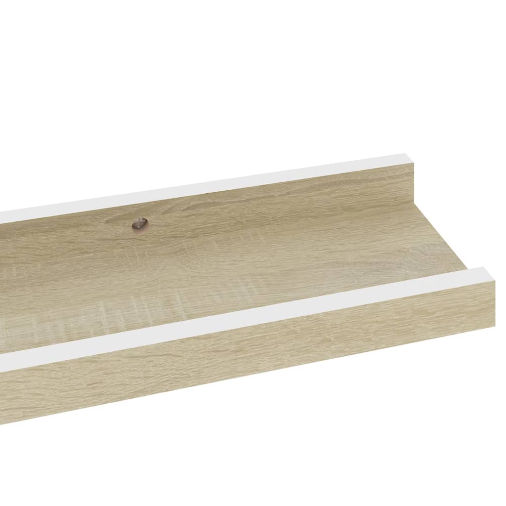 Berkfield Wall Shelves 4 pcs White and Sonoma Oak 60x9x3 cm
