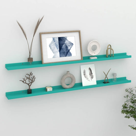 Berkfield Wall Shelves 2 pcs Blue 115x9x3 cm